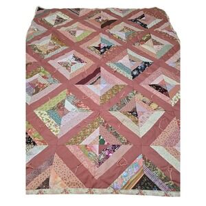 New‎ Fresh Handmade Patchwork Quilt Pink Floral Boho Body Throw Blanket /0189